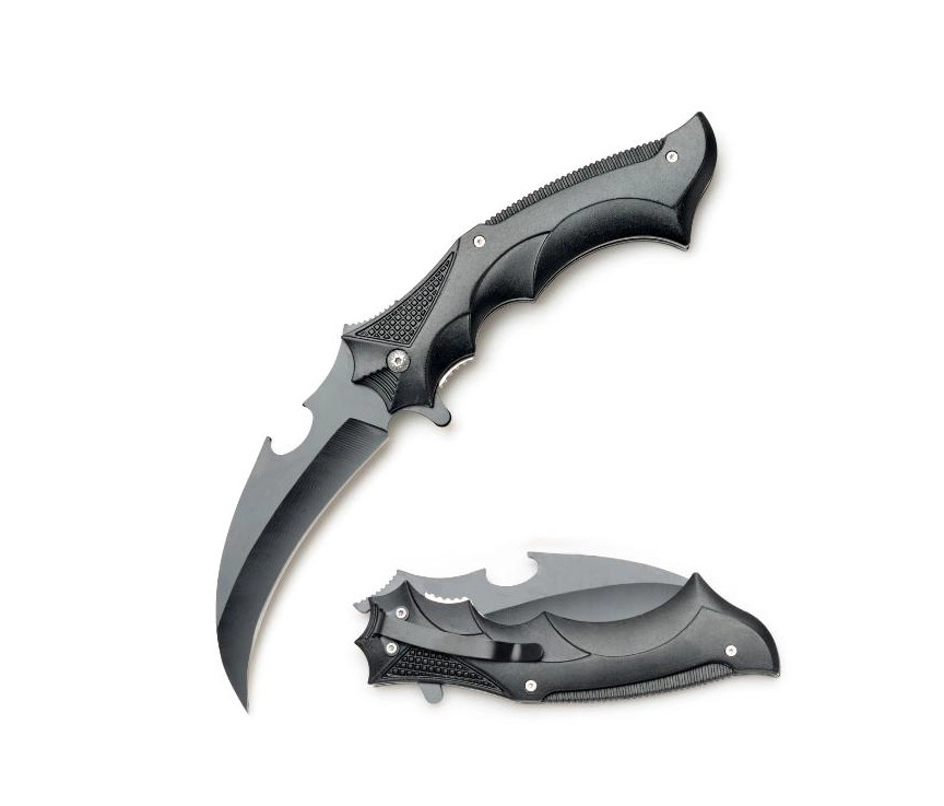 Snake Eye Tactical Spring Assist Karambit Style Knife-Bottle Opener, Pocket Clip