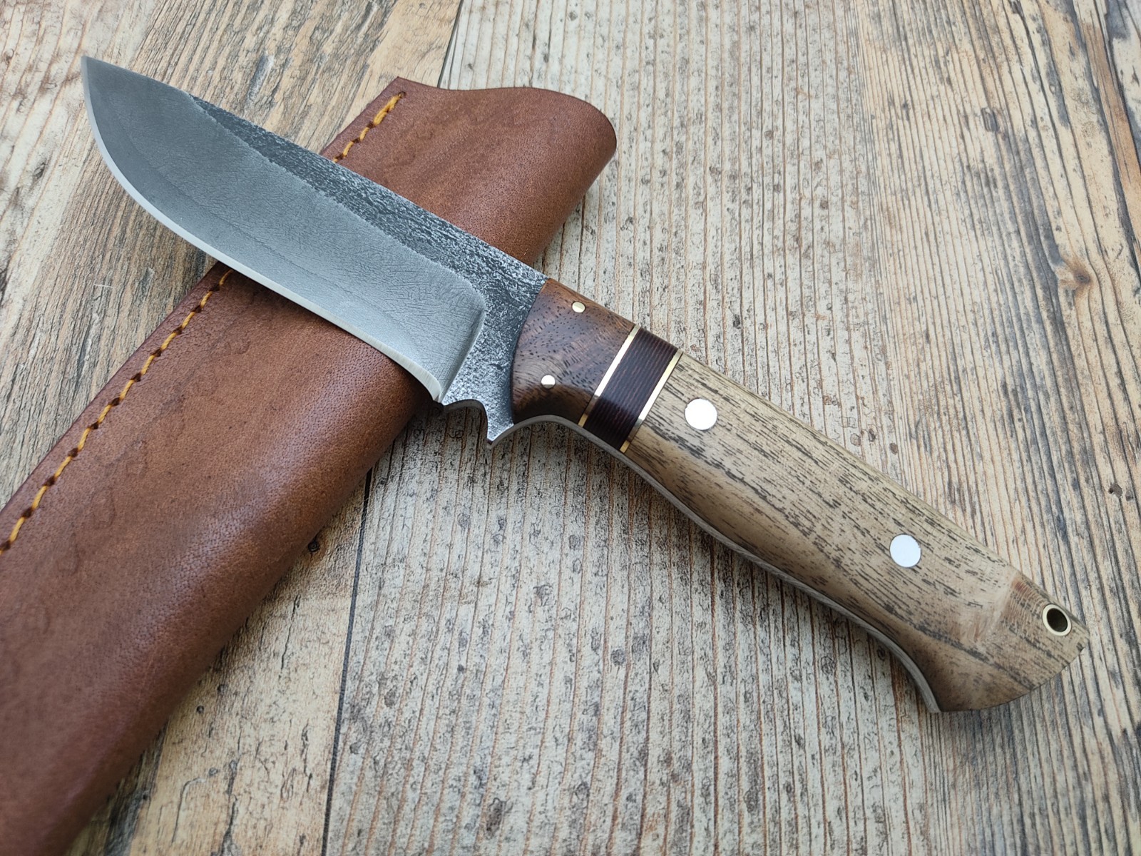 Custom Handmade 1095 High Carbon Steel Fixed Blade Hunting Knife Wood Handle