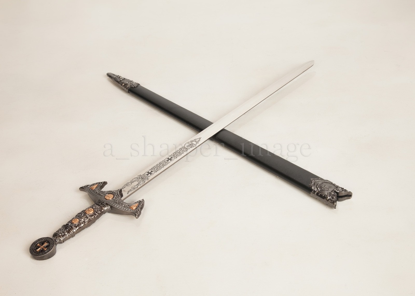 Medieval Templar Knight Crusader 30″ Sword with Scabbard Renaissance Cosplay