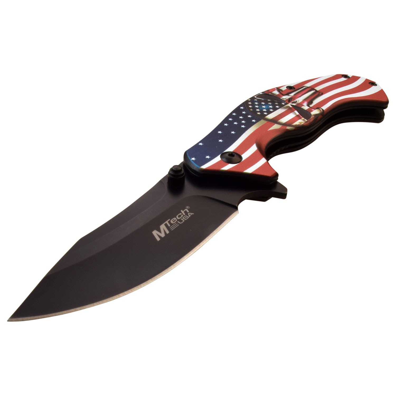 MTech USA Spring Assisted Knife w/Aluminum Handle & Pocket Clip-Glass Breaker