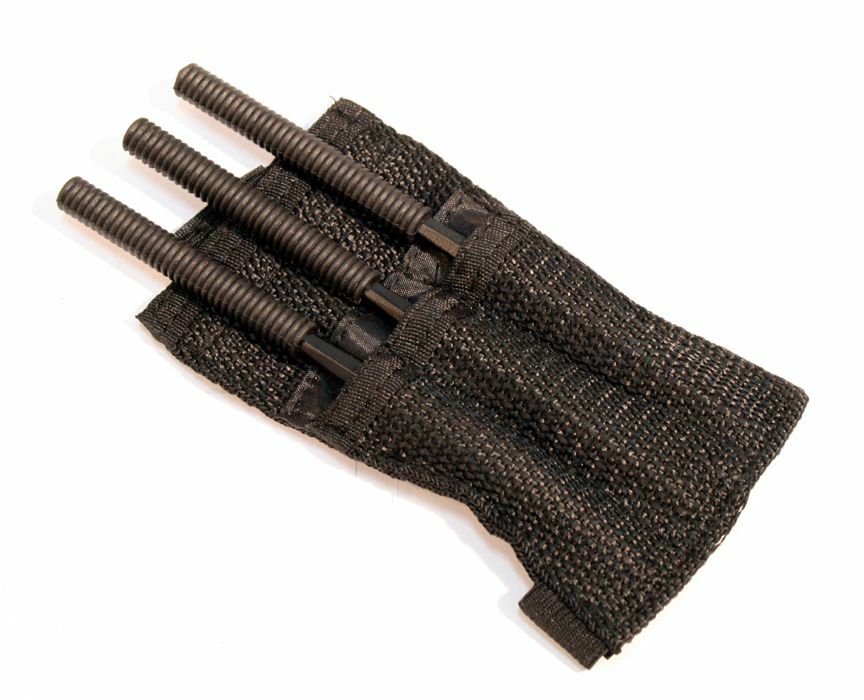 DEFENDER 6″ 3pc Heavy-Duty Steel SPIKE Throwing Knife Set & Wrist Strap Sheath