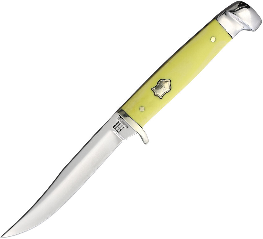 Rough Rider Small Hunter Yellow 440 Stainless Clip Pt Fixed Blade Knife 1034