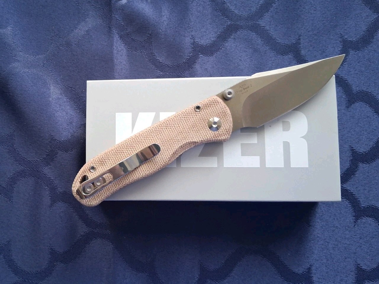 🔥 KIZER – Drop Bear 2 Folder w/ Nitro-V Blade & Micarta Handle – V3619.2CC1