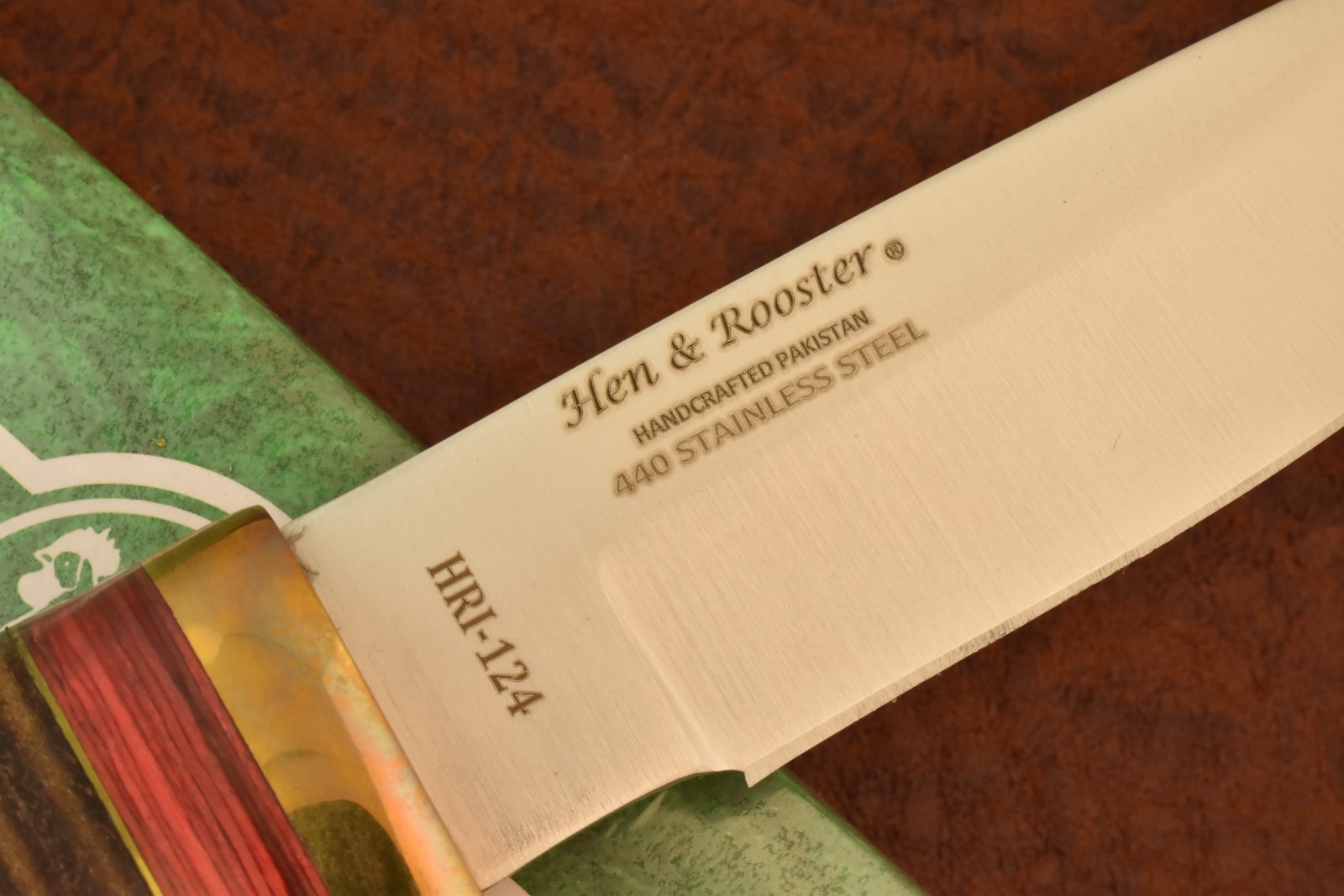 HEN & ROOSTER STAINLESS STEEL INDIA STAG FIXED BLADE HUNTING KNIFE NICE (36376)