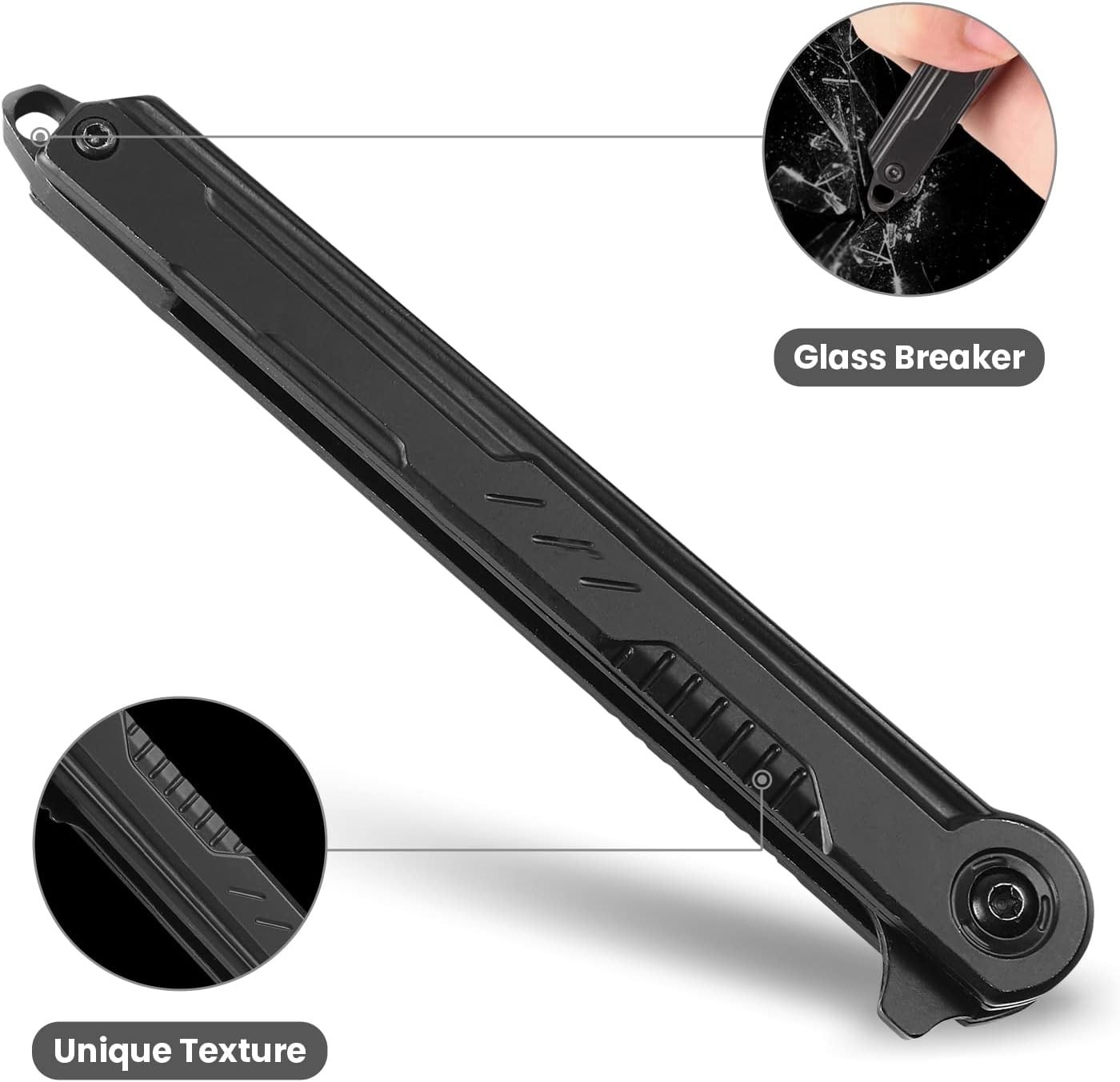 EDC Pocket Knife – 7CR13Mov Steel Tanto Blade, Slim Survival Knife with Clip …