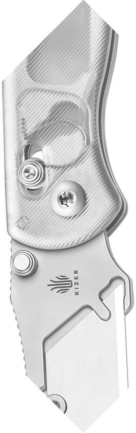 Kizer Drop Bear Utility Clutch Lock 2″ Clear Acrylic Folding Knife V3619JA5