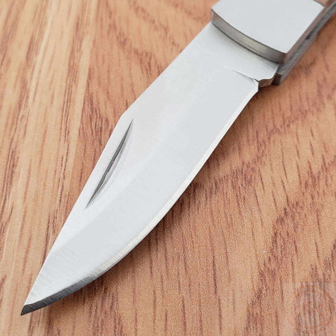 Rite Edge Small Lockback Folding Knife 2″ Stainless Clip Point Blade Wood Handle
