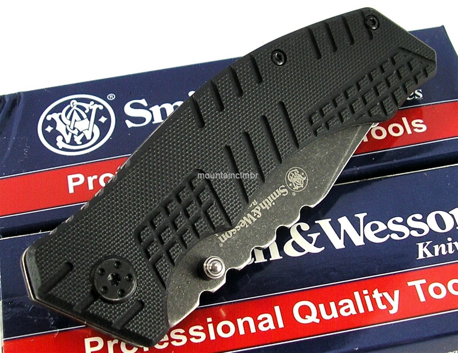 Smith & Wesson Border Guard Blackwashed Clip Point 7.9″ / 4.5″ G10 Knife SWBG9BS