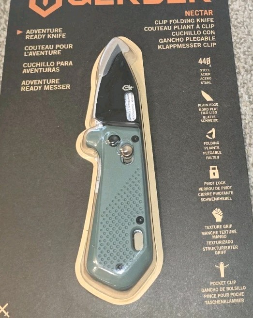 NEW Gerber Nectar Folding Pocket Knife 440A Stainless Steel Plain Edge