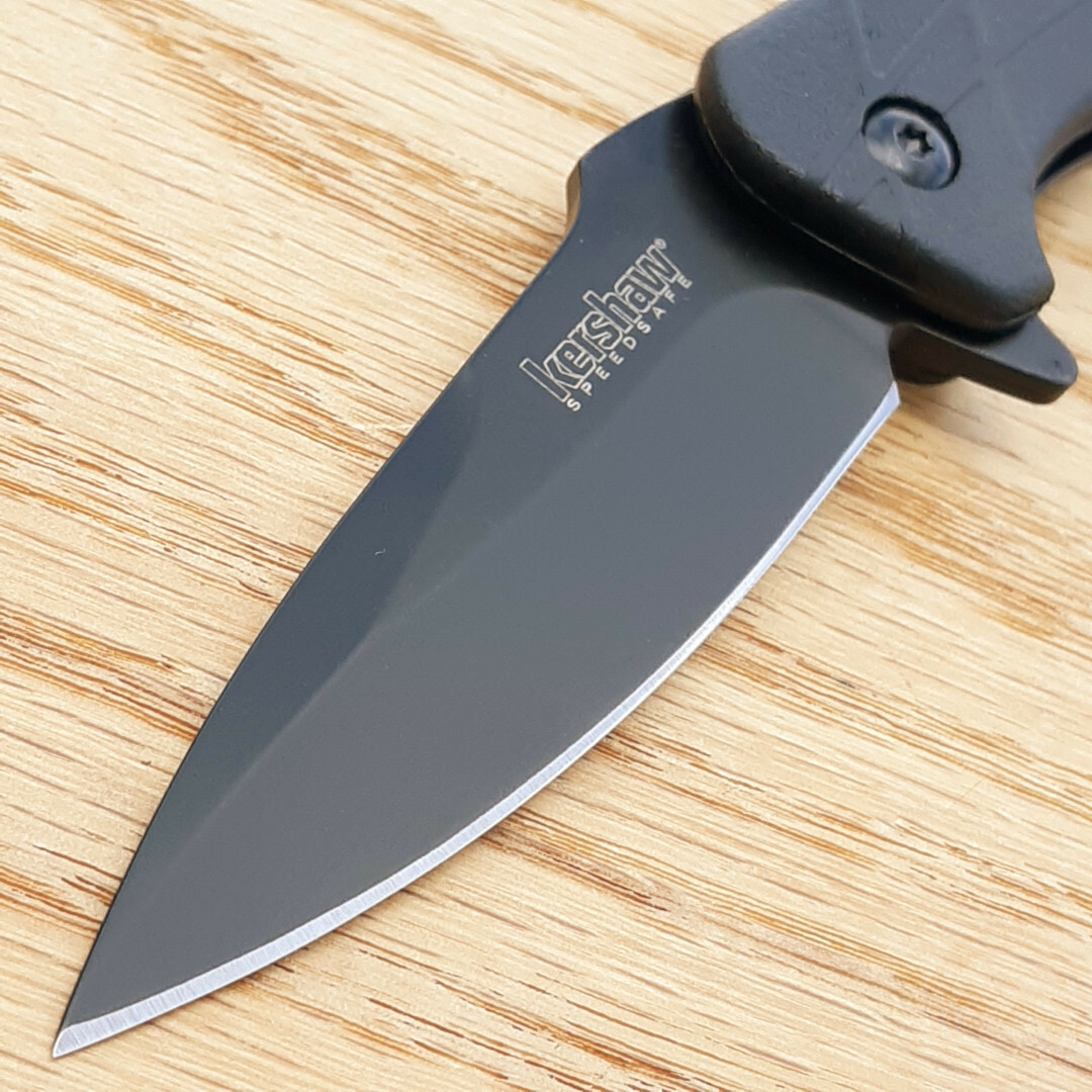 Kershaw RJ Tactical Liner Folding Knife 3″ 8Cr13MoV Steel Blade Black GRN Handle