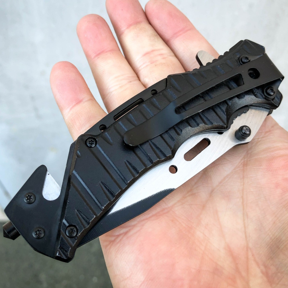 8.25″ Military USMC MARINES Assisted Folding Rescue Pocket Knife Multi Tool NEW
