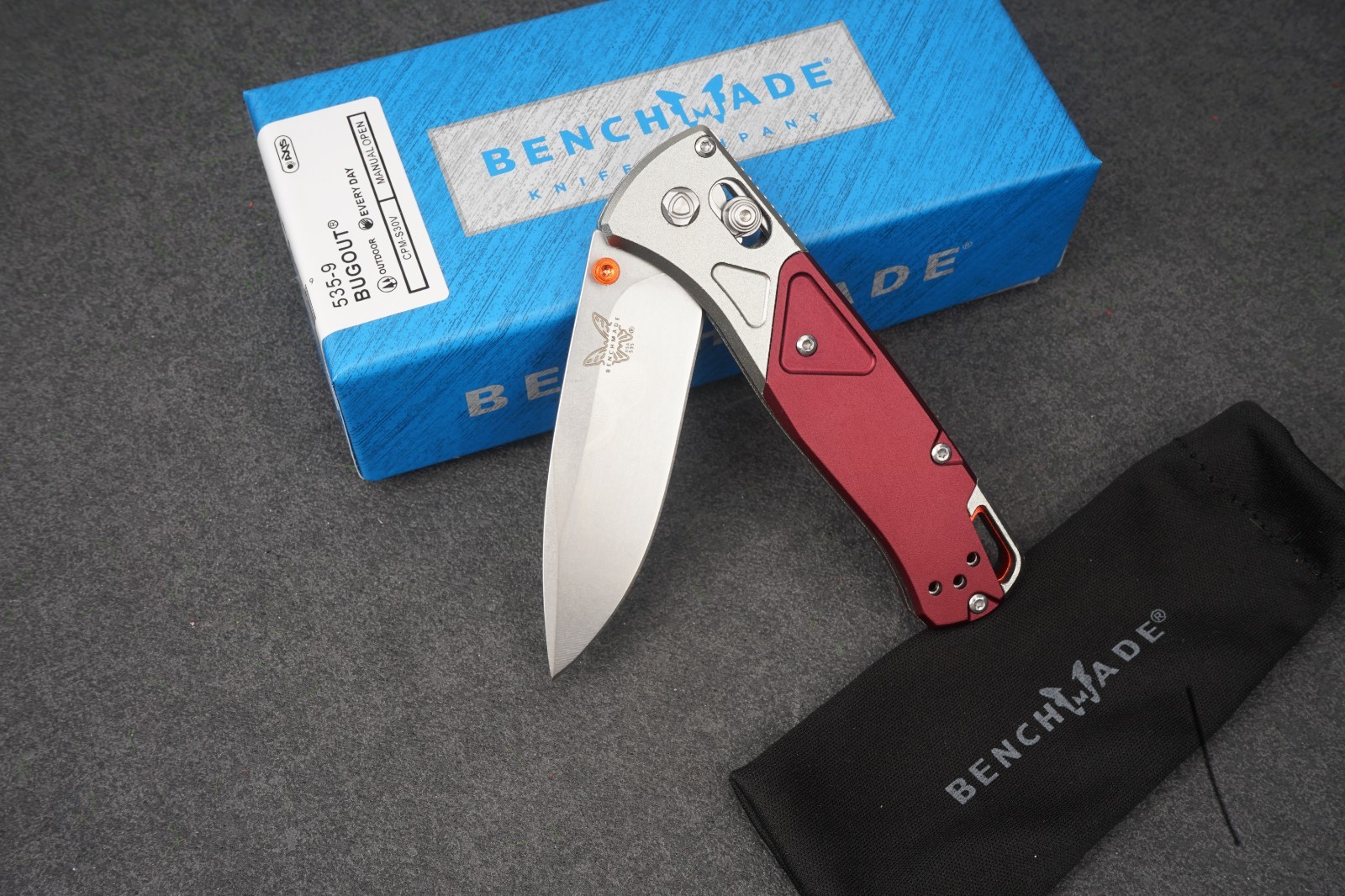 Benchmade 535-09 Bugout S90V Folding Knife Redstone Richlite Aluminum EDC