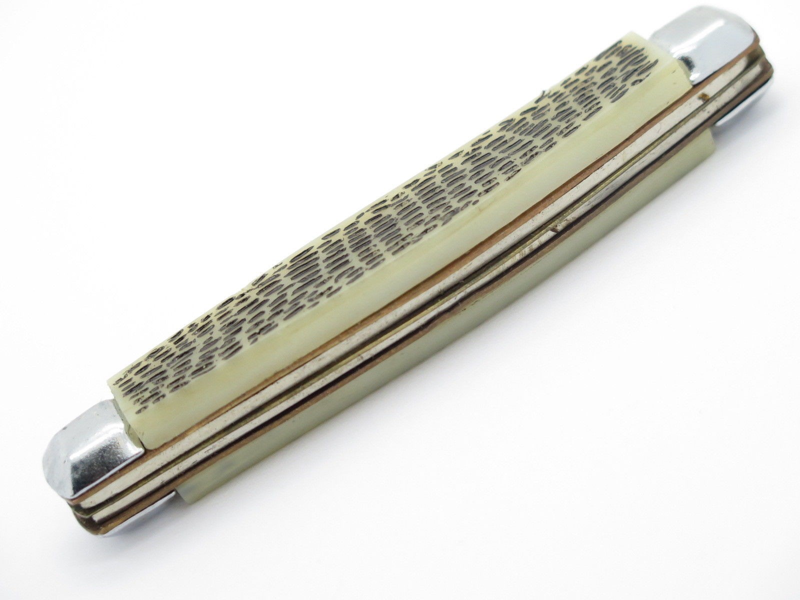 NOS 1980s «Made In China» Snake Skin Stockman Folding Pocket Whittler Knife