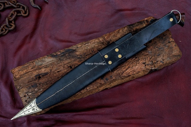 Handmade Greek Kopis Sword with 17 Inch 5160 Steel Blade, Full Tang Rosewood