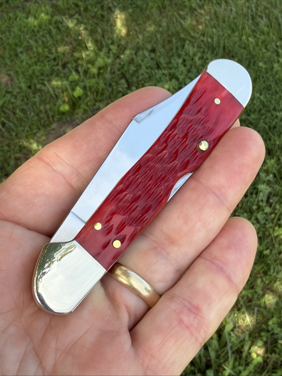 Case XX 2026 Dark Red Peach Seed Jig Bone 61549L CS Copperlock Knife