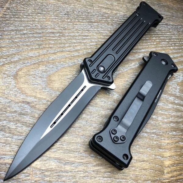 8″ TAC FORCE SPRING FOLDING Open ASSISTED STILETTO TACTICAL KNIFE Blade Pocket