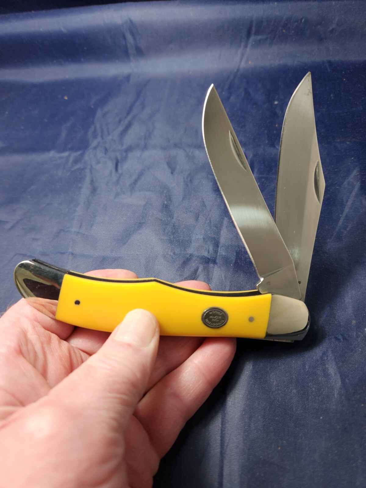 Moore Maker USA 3239FH Folding Hunter Knife Yellow Delrin Handles NEW