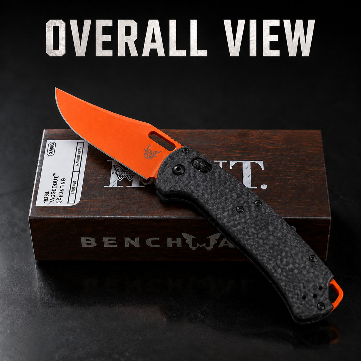NEW 15535OR-1 Taggedout CPM Magnacut Carbon Fiber Hunting EDC Knife Free shippin