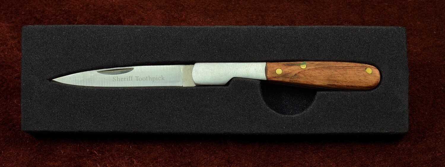 Small Pocket Folding Toothpick Fruit Knife – Stainless Steel w/Rosewood Handle