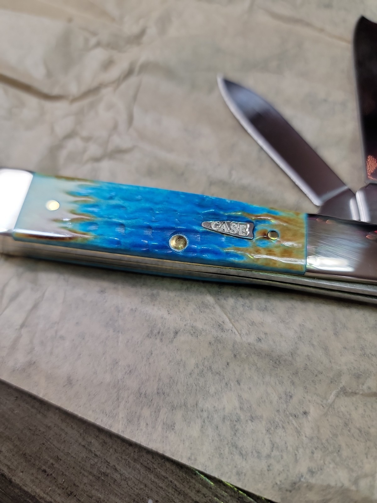 2024 Case XX Sea dragon Bone Razor 62005RAZ Corn Cob Burnt Caribbean Blue 25210