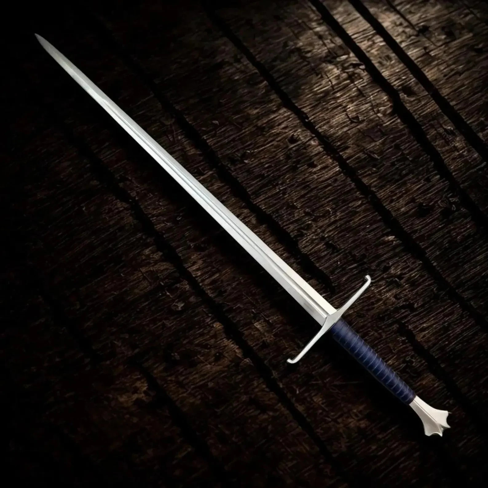 Hand Forged 5160 Steel Sword 38 Inch Full Tang Long Sword with Leather Scabbard