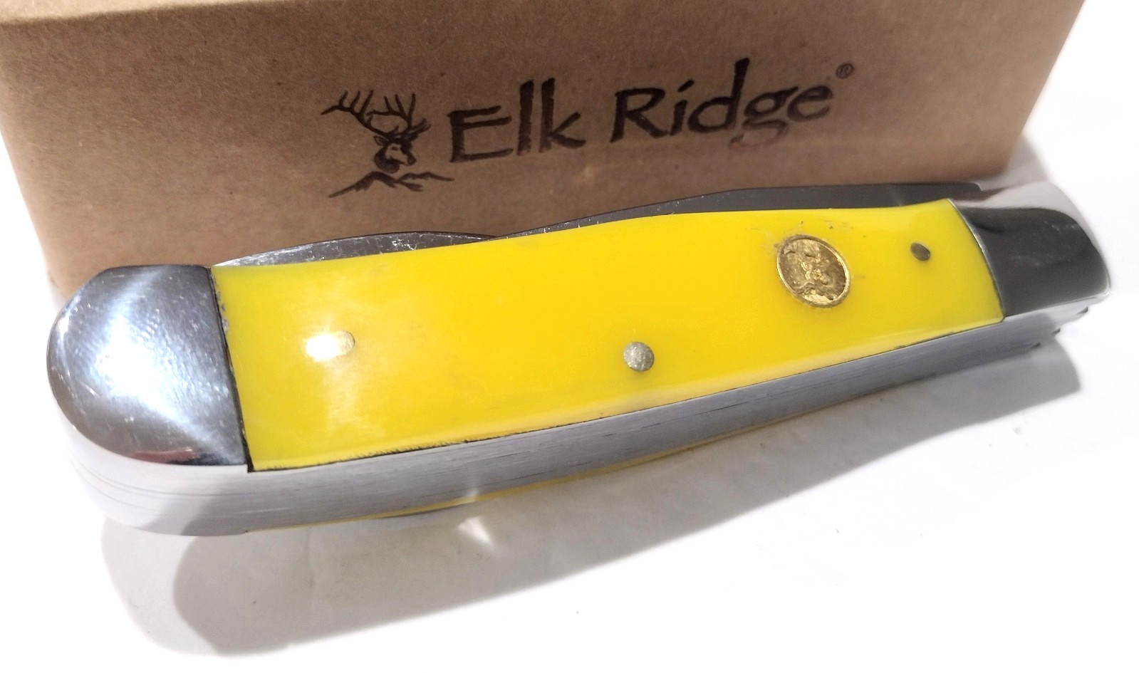 Elk Ridge Yellow HOBO Folding Knife Fork Spoon Utensil Boy Scouts Camping Tool