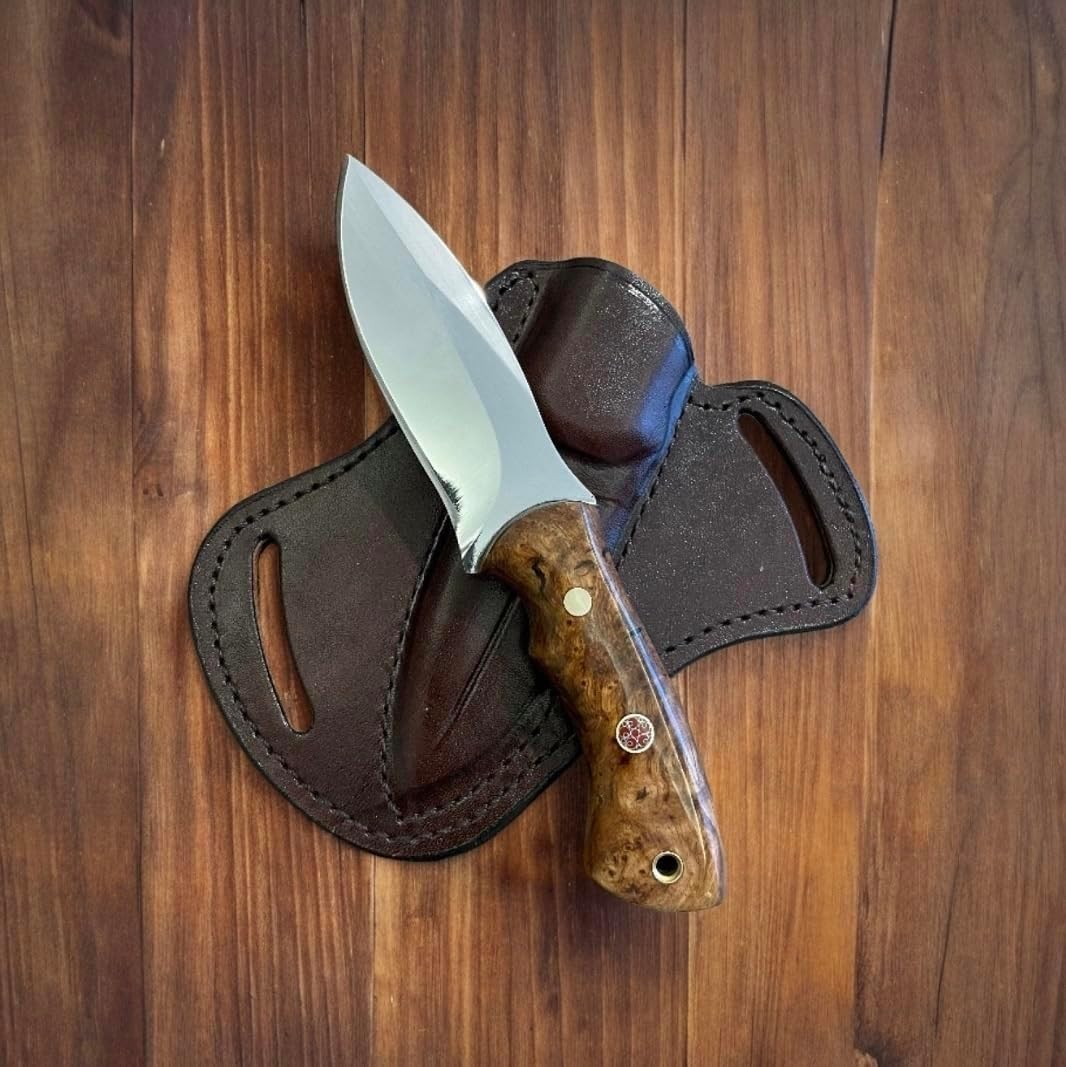 Hunting knife/outdoor camping knife, 12 cm blade made of 1075 carbon steel