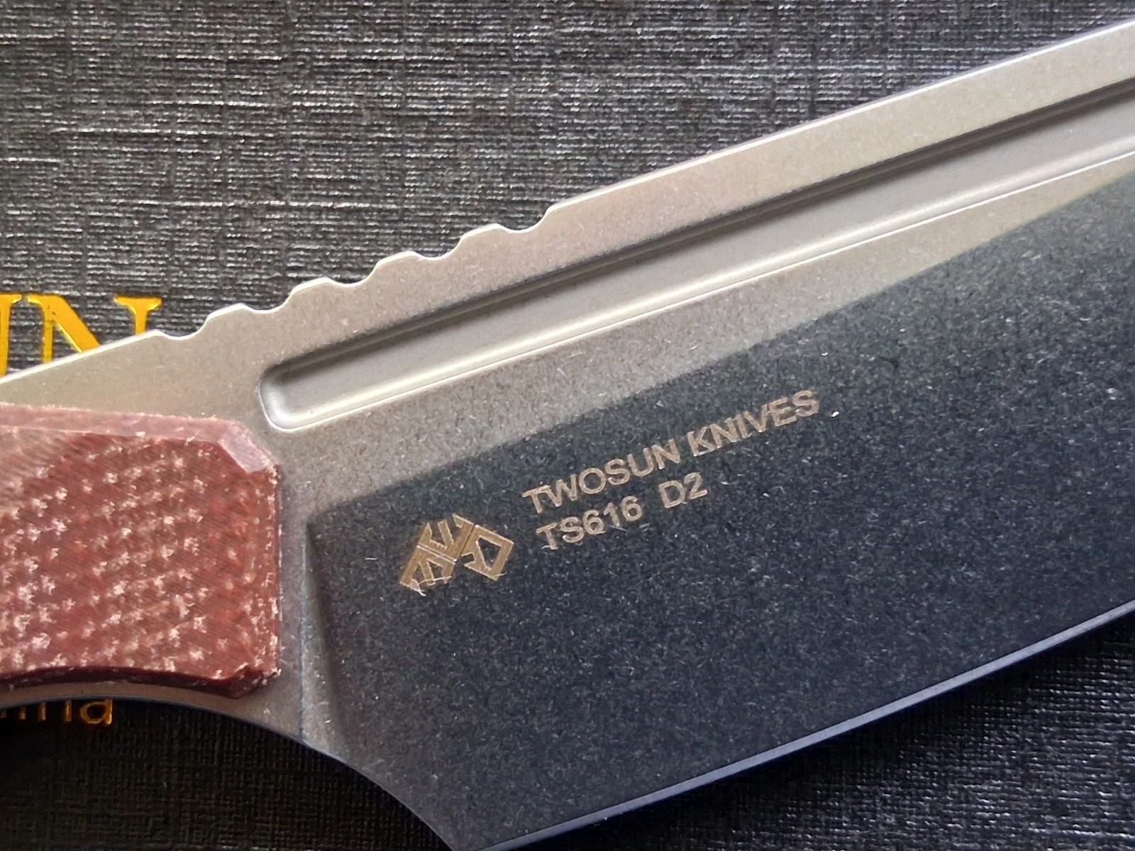 *NEW*🔥 TWO SUN-Fixed Blade/Brown Micarta Handle & D2 Blade TS616-D2 *US SELLER*