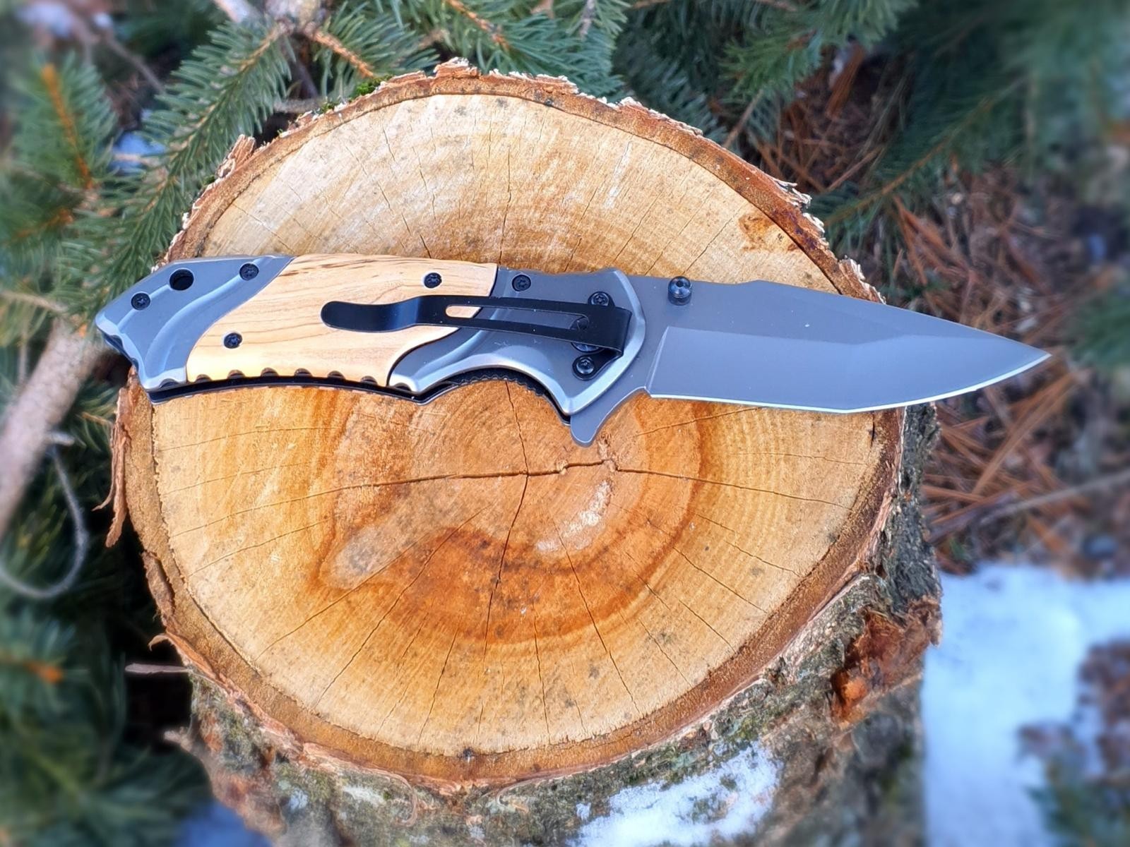 Handcrafted Wood Handle Folding Pocket Knife (3 Variations)