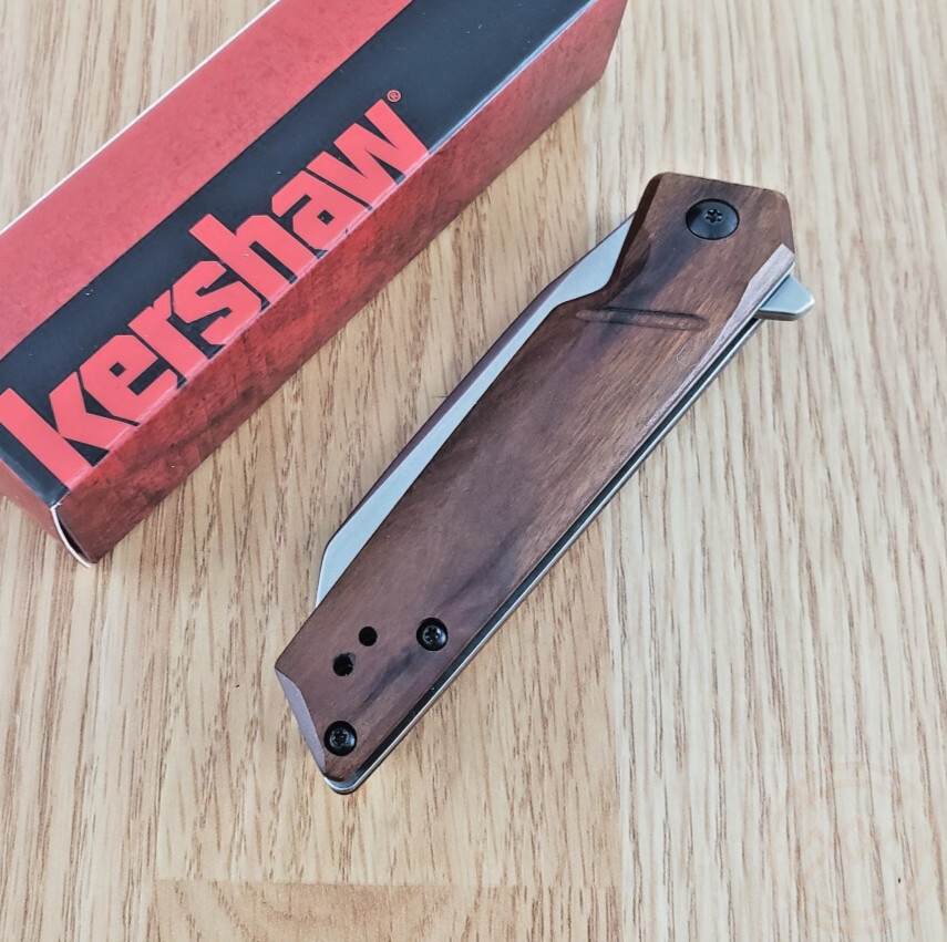 Kershaw Avert Linerlock Assisted Folding Knife 3.25″ Stainless Blade Wood Handle