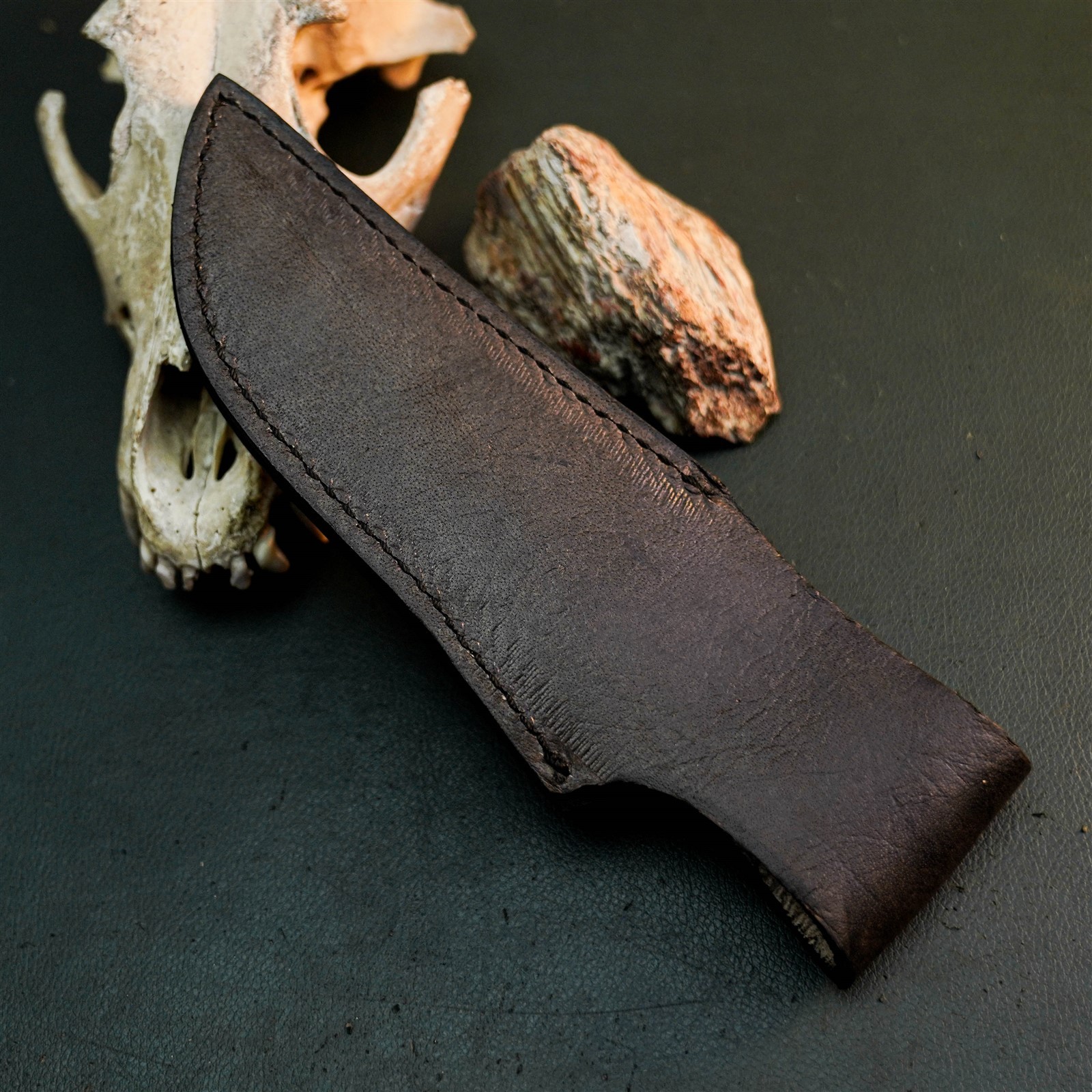 9.4″ Hunting EDC Stainless Knife Handmade Full Tang Micarta Handle + Sheath