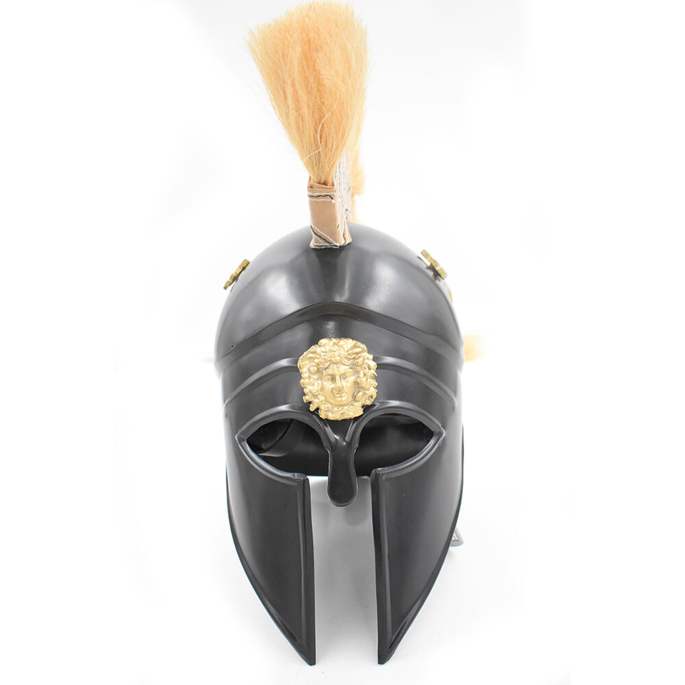Medieval Warrior Corinthian Helmet with Plume 18 Gauge Steel Wearable for Adult