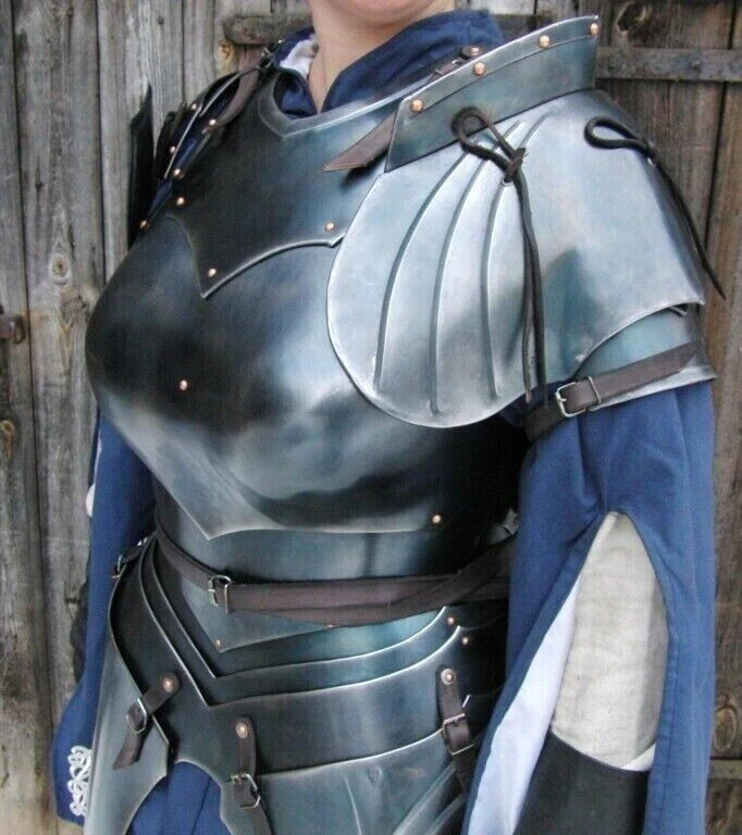 Armor Steel Medieval Half Body Dark Lady Plate Armor Suit Cuirass