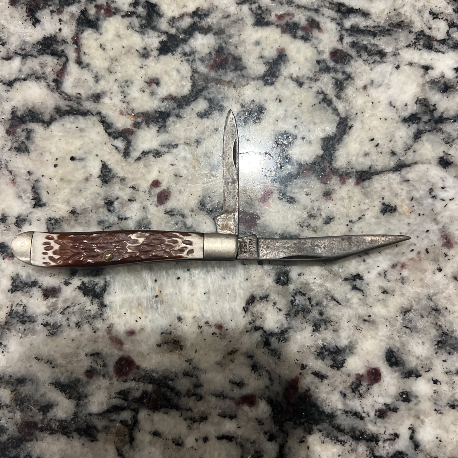 1960s KABAR 1019 USA Pocket Knife 2 Blades Folding 2.75 in long