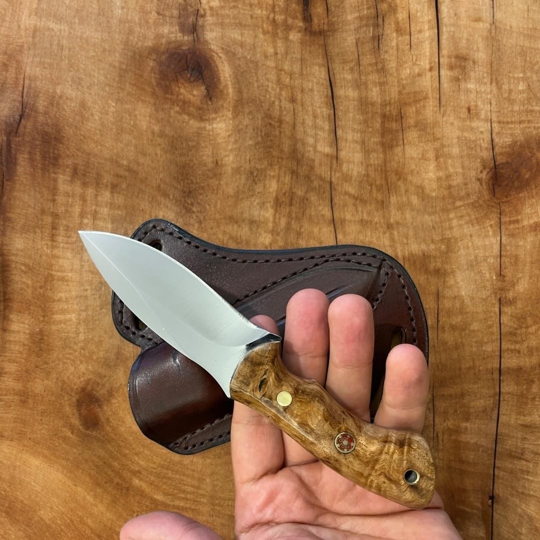 Hunting knife/outdoor camping knife, 12 cm blade made of 1075 carbon steel