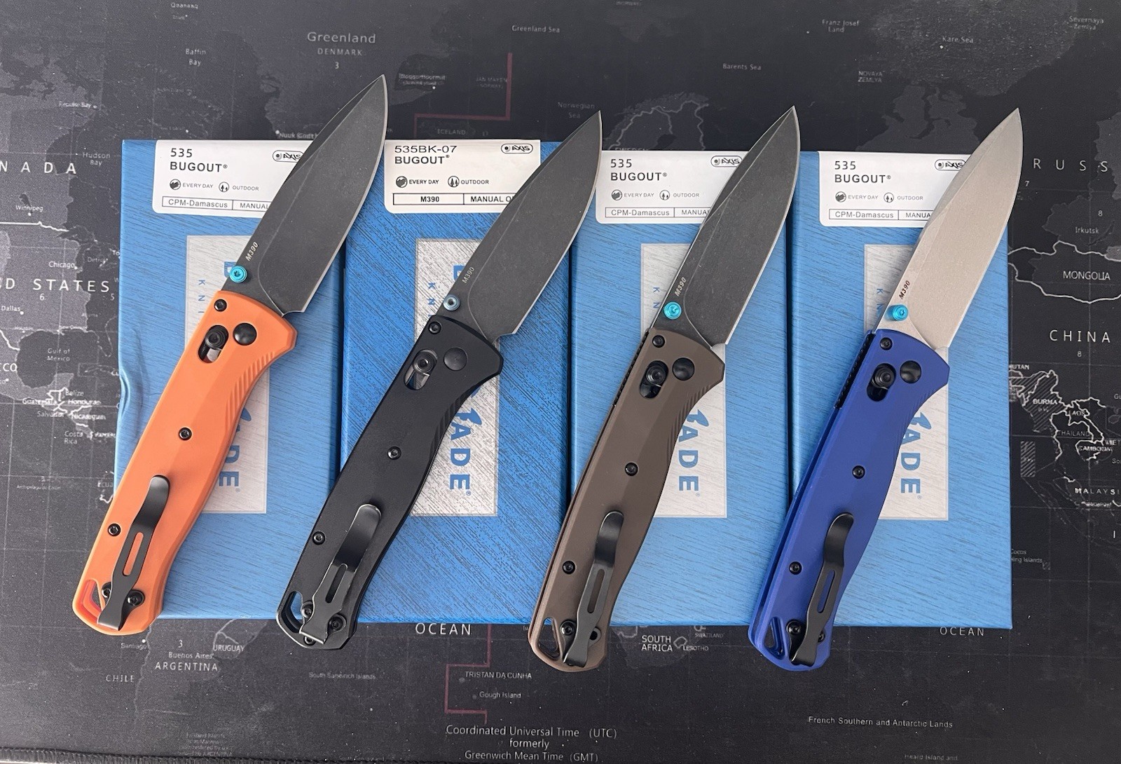 LOT OF 4 BENCHMADE 535 BUGOUT KNIFE