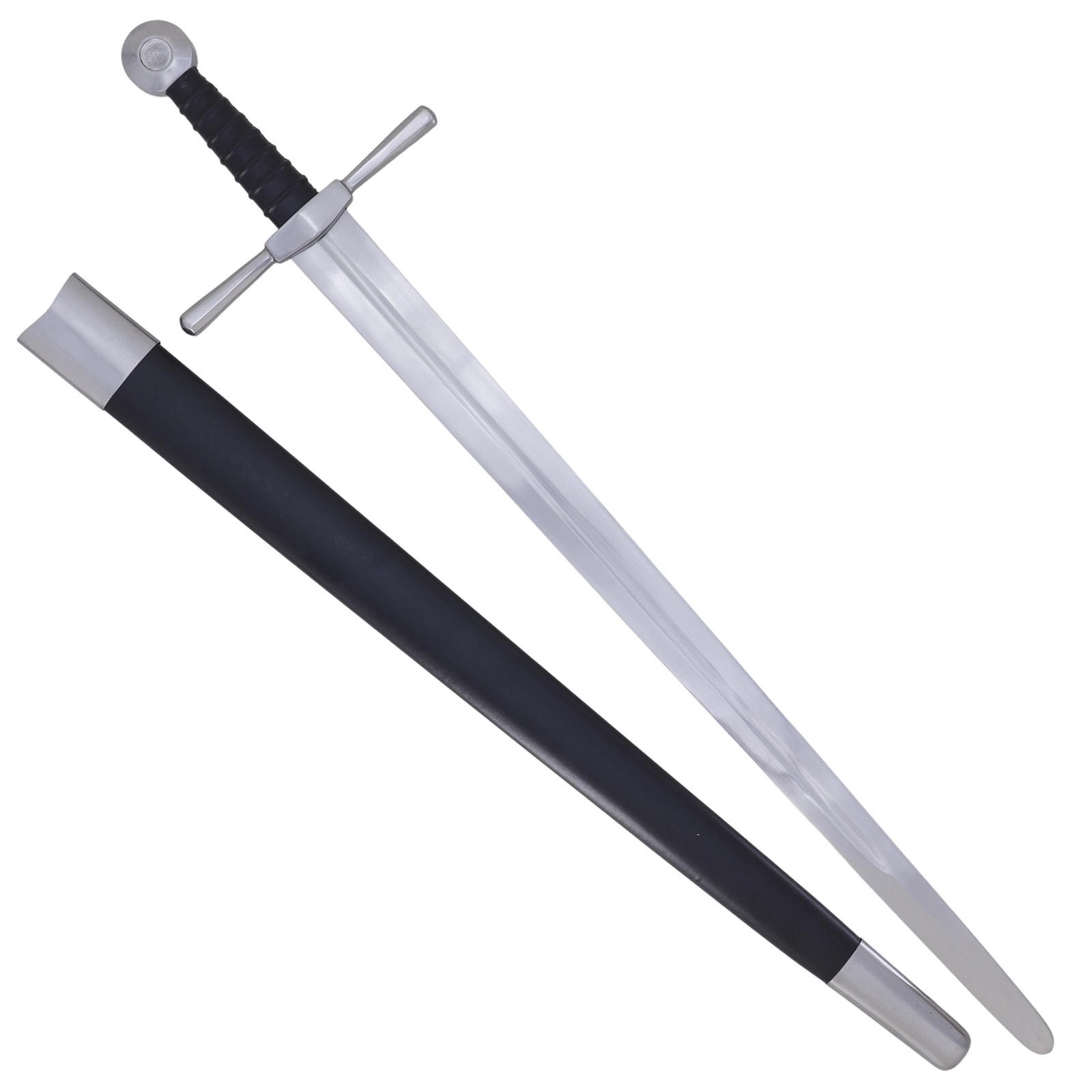 Hand Forged Arming Sword 36.75″ Full Tang EN45 Carbon Steel Reenactment Scabbard