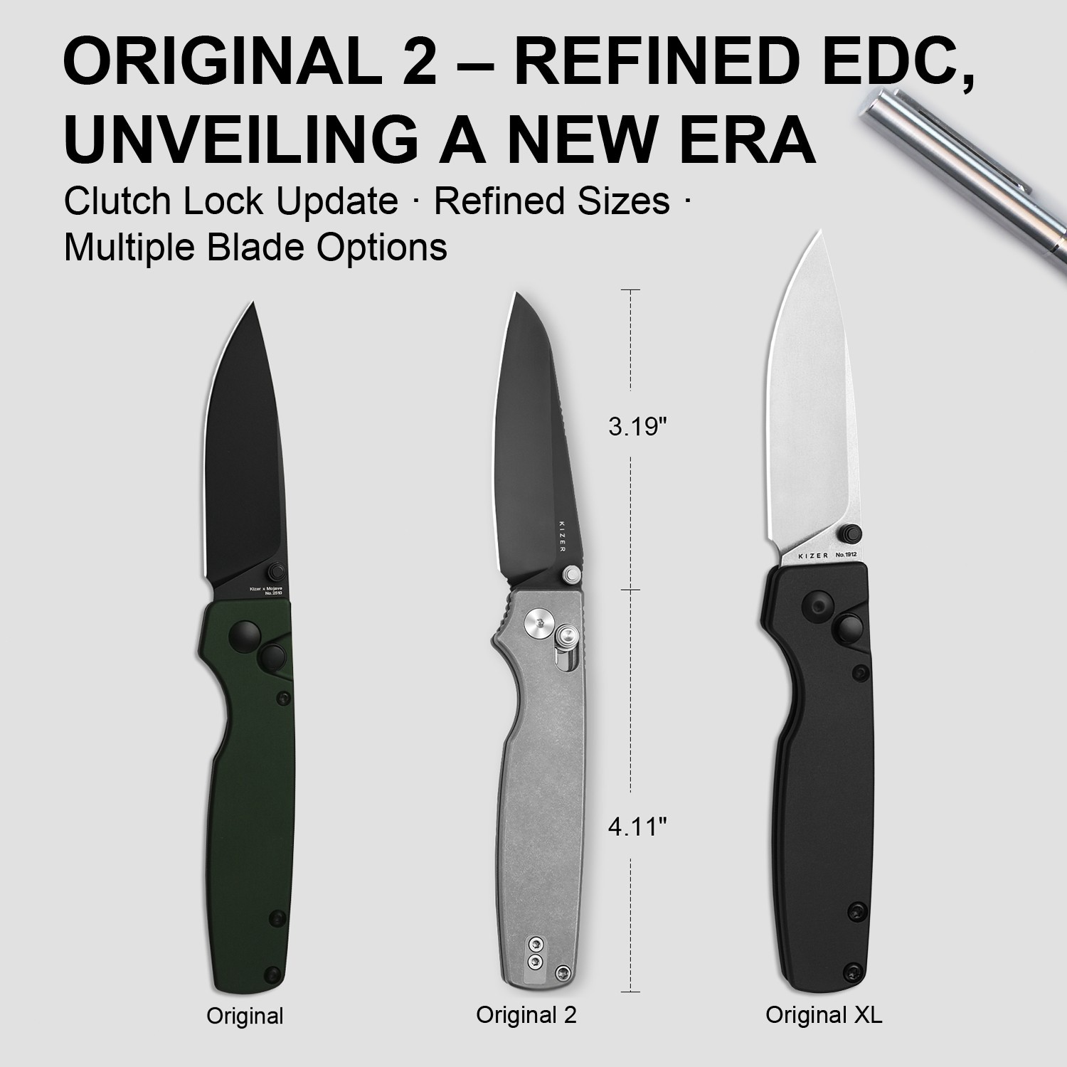 Kizer Original 2 Folding Pocket Knife S45VN Blade Titanium Handle Ki3605.2SA1