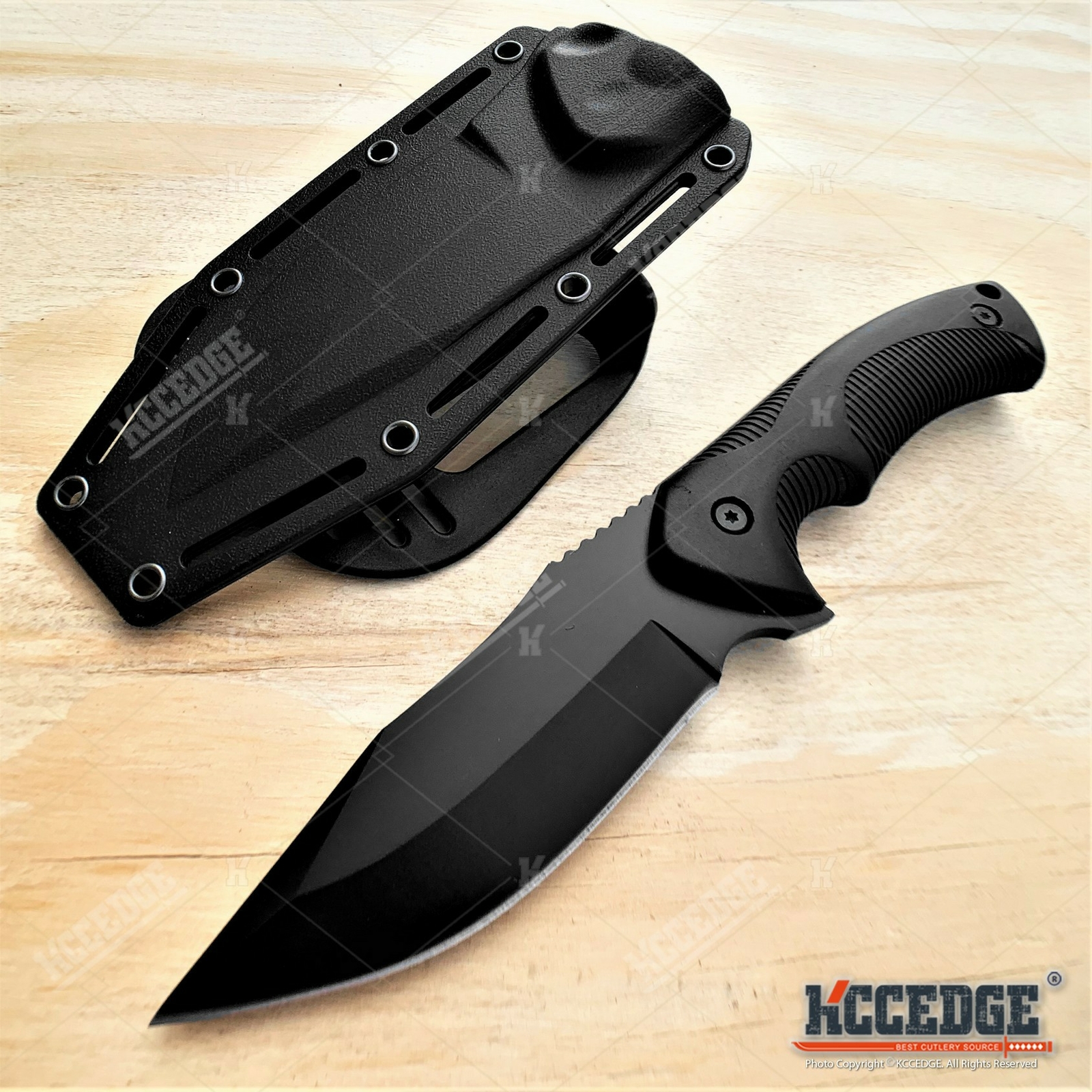 9″ Fixed Blade Combat Knife Full Tang Blade w/ Kydex Sheath Hunting Knife
