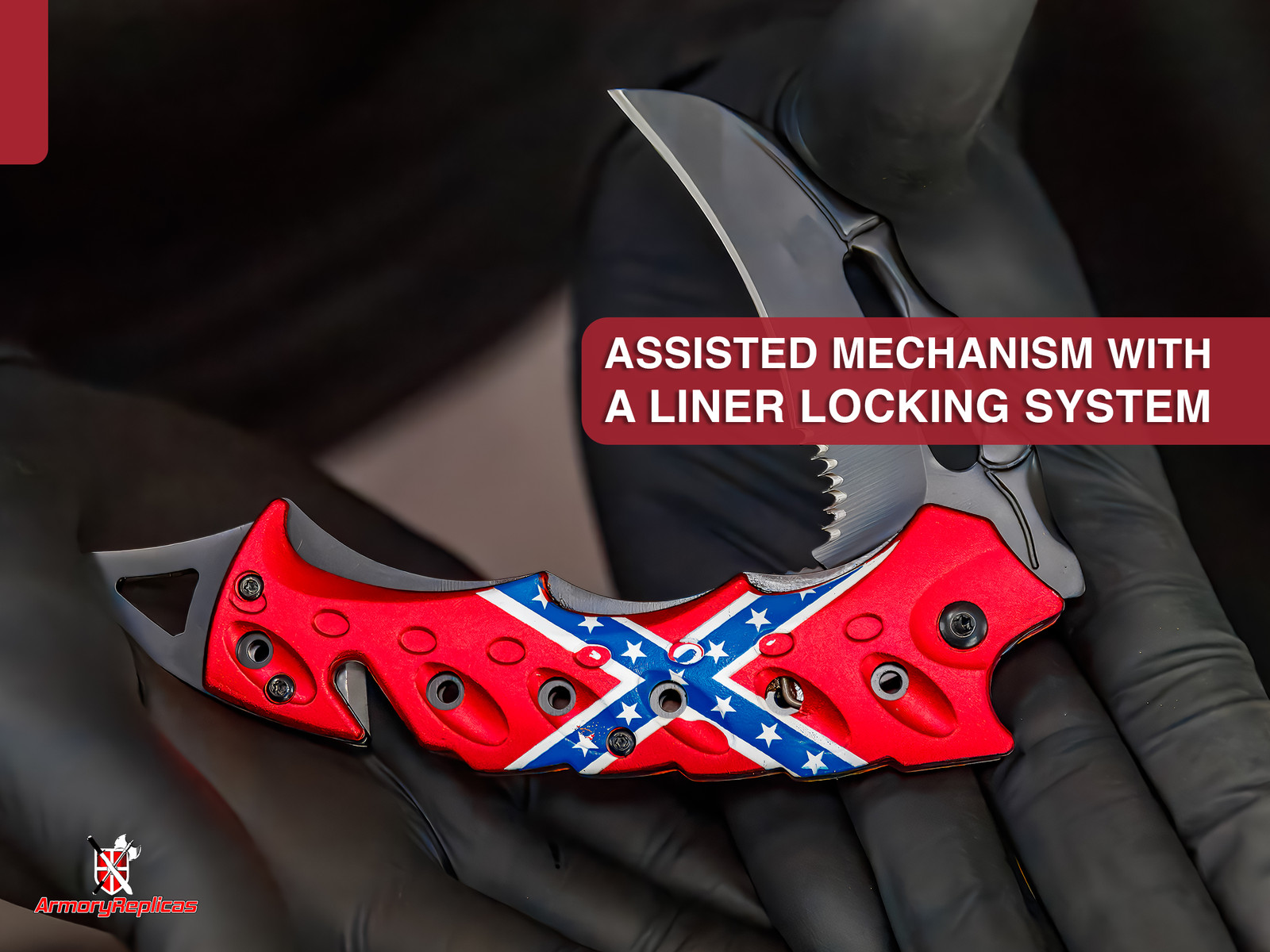 Tactical Karambit Spring Assist Claw Knife EDC Folding Blade with Serration