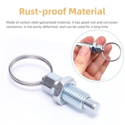4pcs Carbon Steel Pull Ring Indexing Plunger, Retractable Spring Manual M6