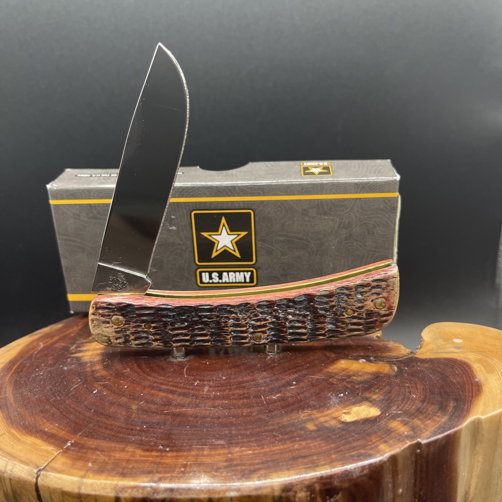 Case XX Burnt Walnut Sodbuster Jr United States Army Edition