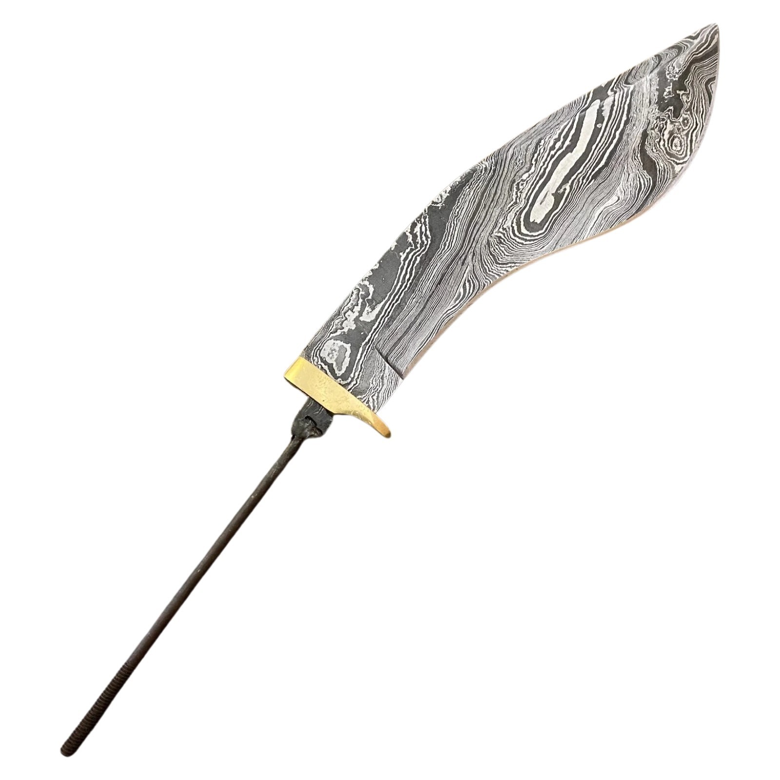 Damascus Tracker Knife Blank – Hand Forged DIY Survival Blade – Brass Guard 2026