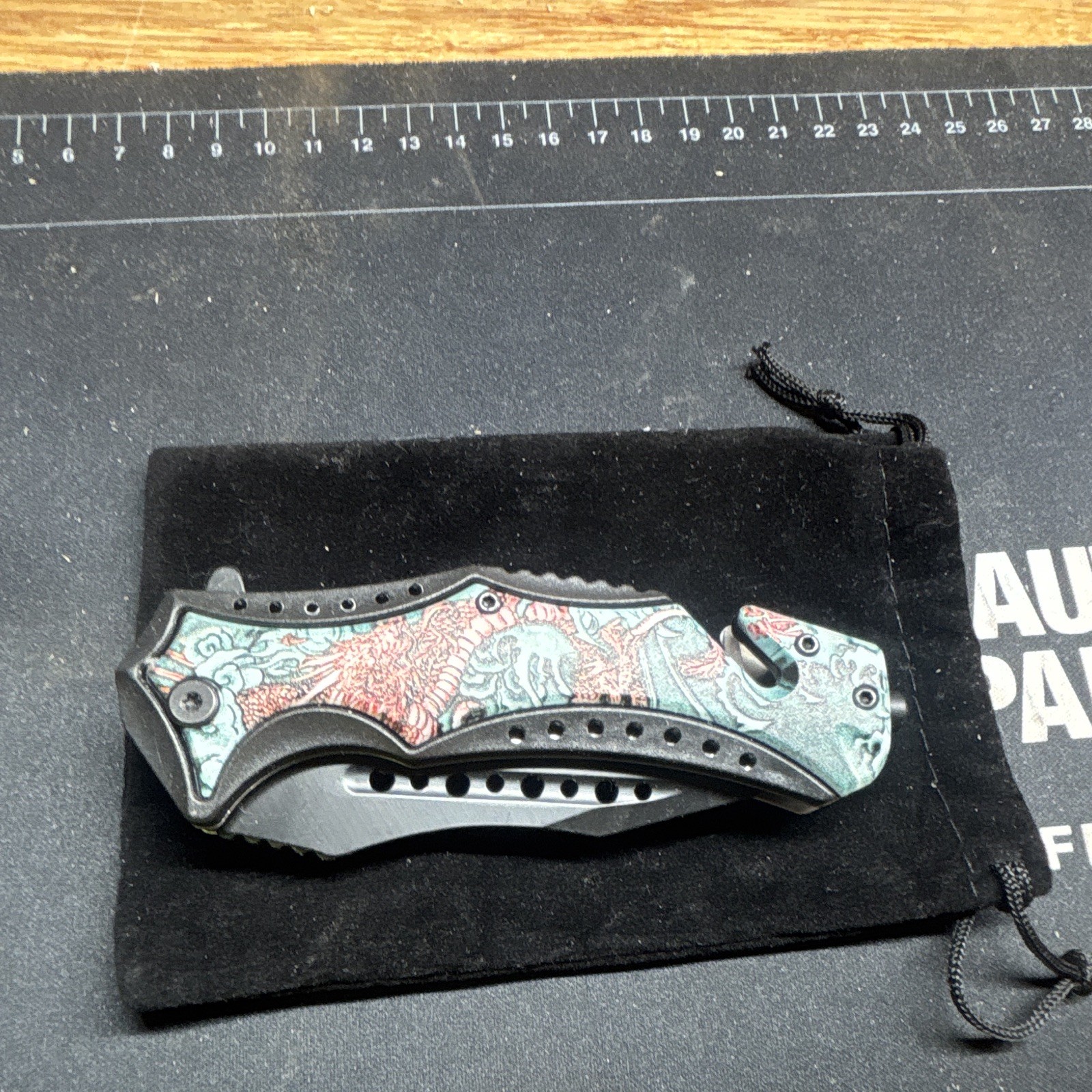 Böker Magnum Pocketknife Drop Point Plain Edge 2.76-4in SS Liner Lock Blue/Red