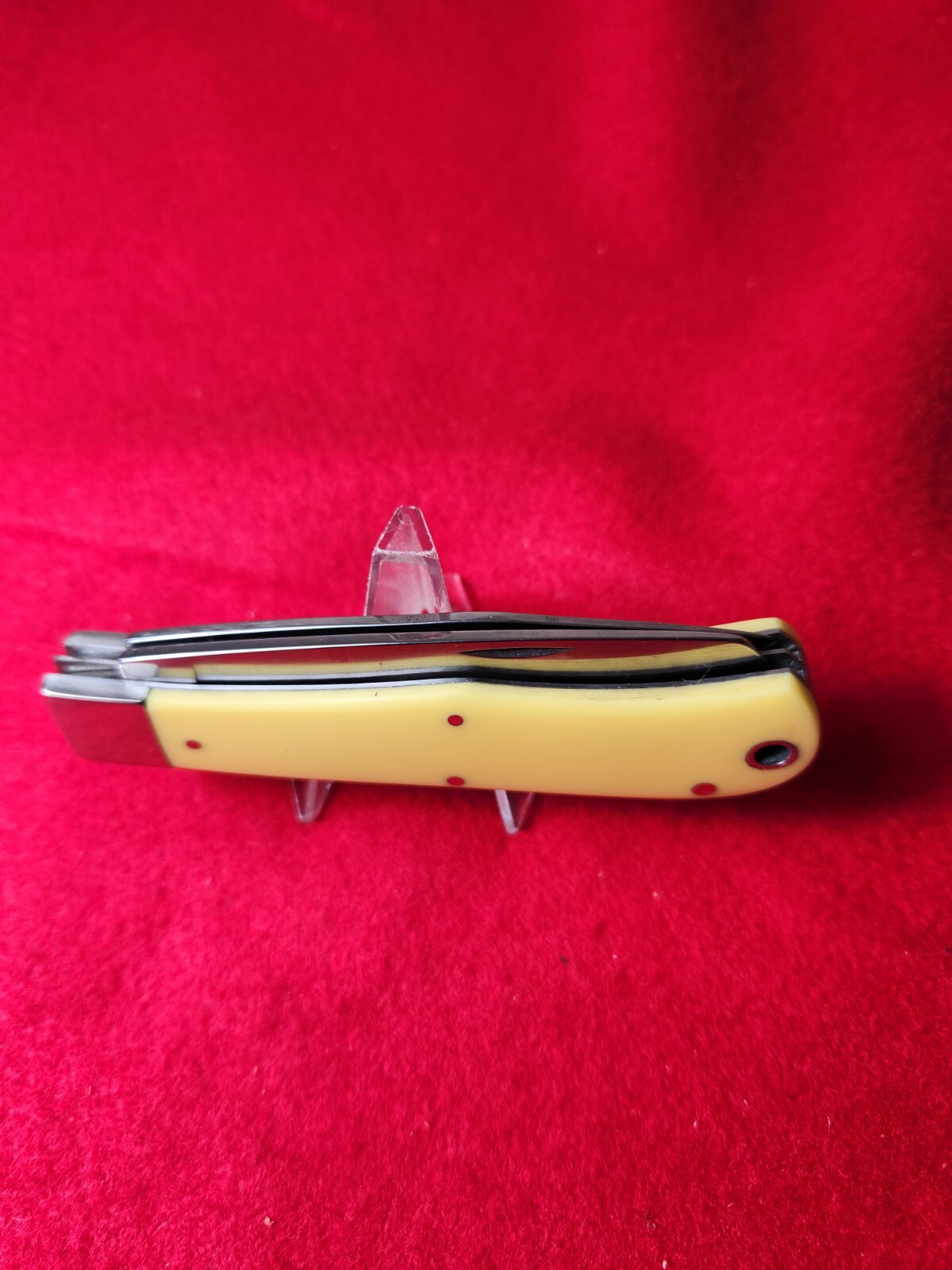 Moore Maker USA 3206 Large Trapper Knife Yellow Delrin Handles New In Box