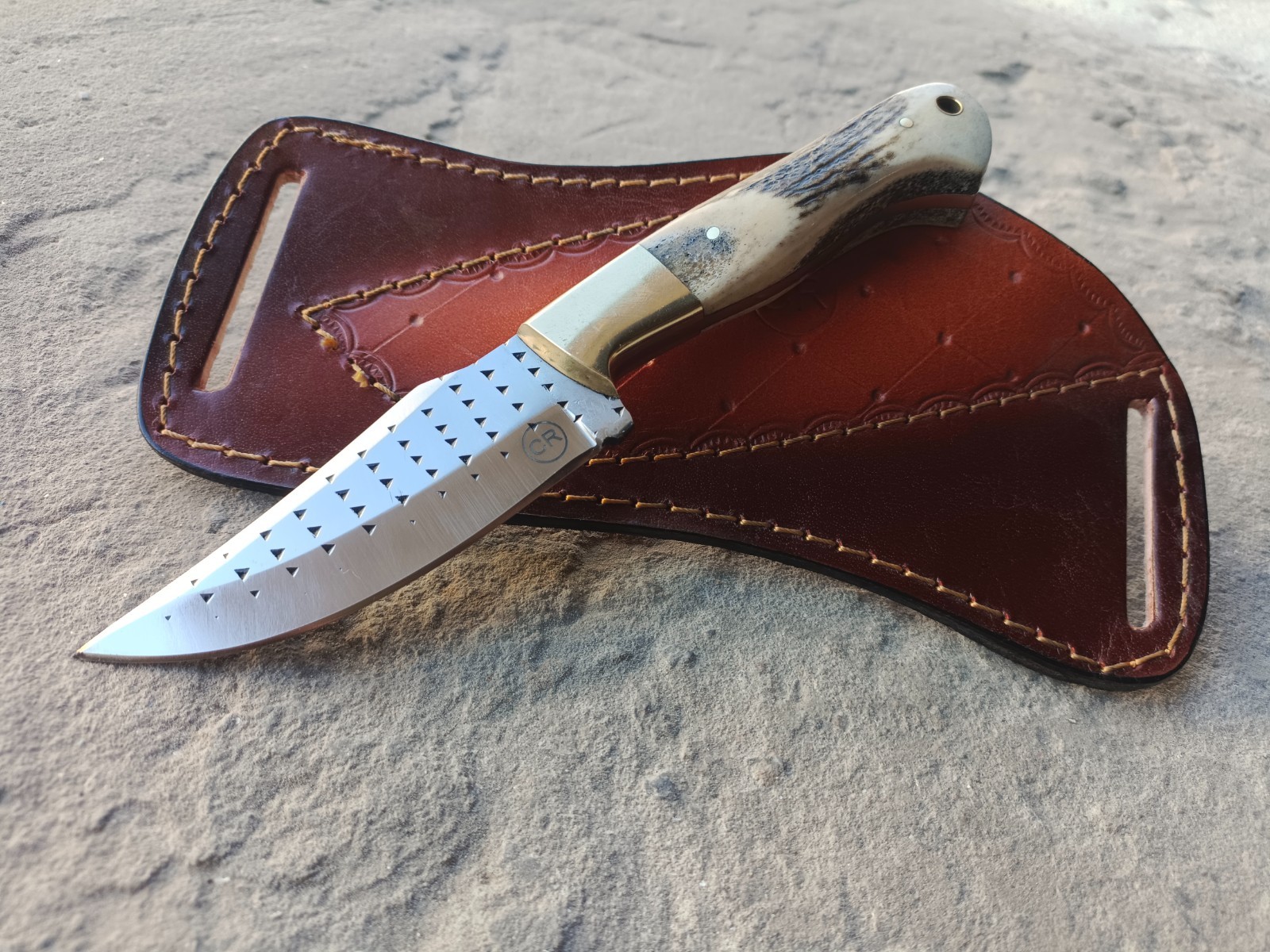 Swap Cut Custom Skinner Knife/Hunting/Bushcraft/Kitchen/ Stag/Antler Handle