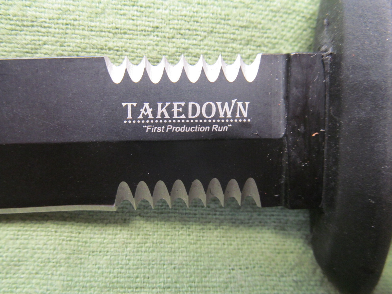 Takedown Branded 10″ Long Spear Point Fixed Blade Knife w/Rubber Handle & Sheath