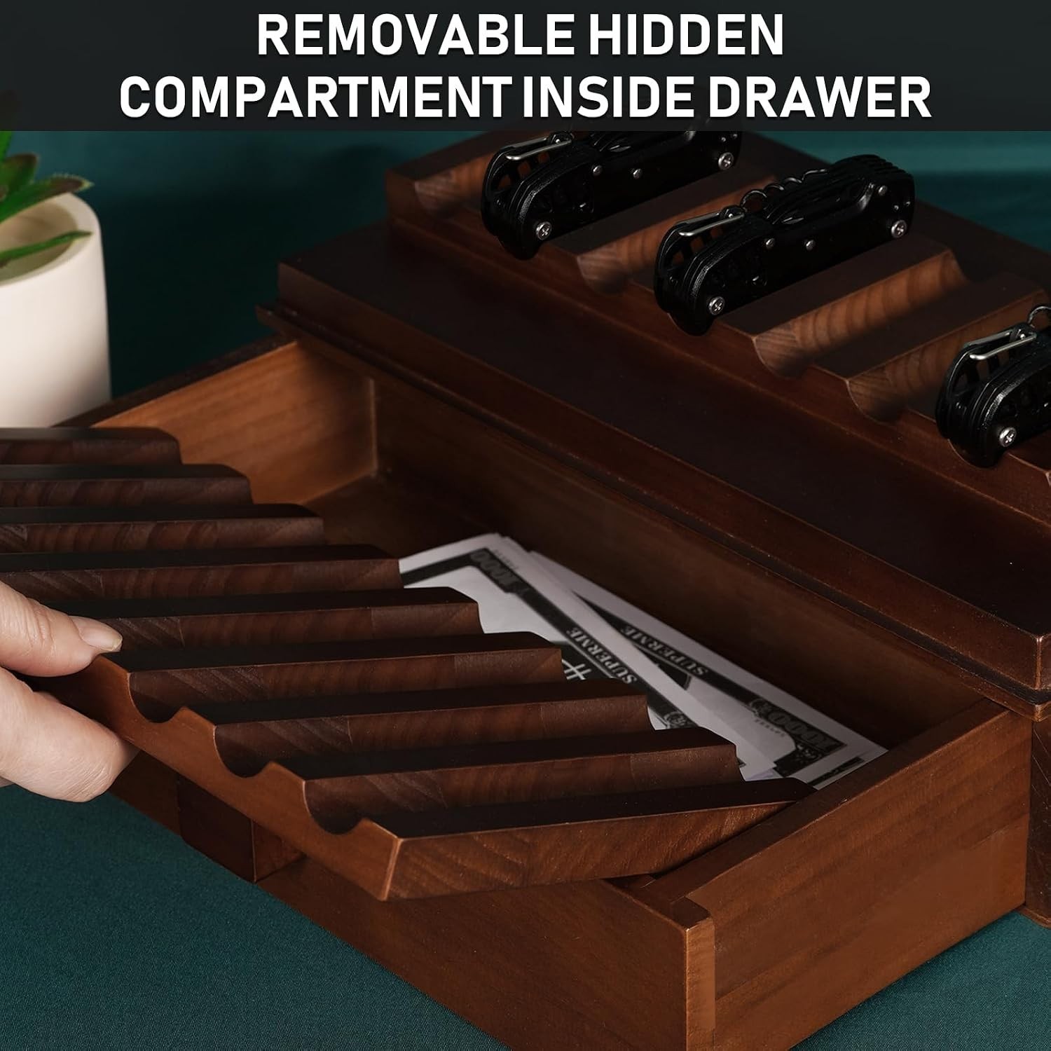 Lot: 3 Exotac Knife Rolls, Echaprey Wood Display Case & 18 Pocket Knife Case.