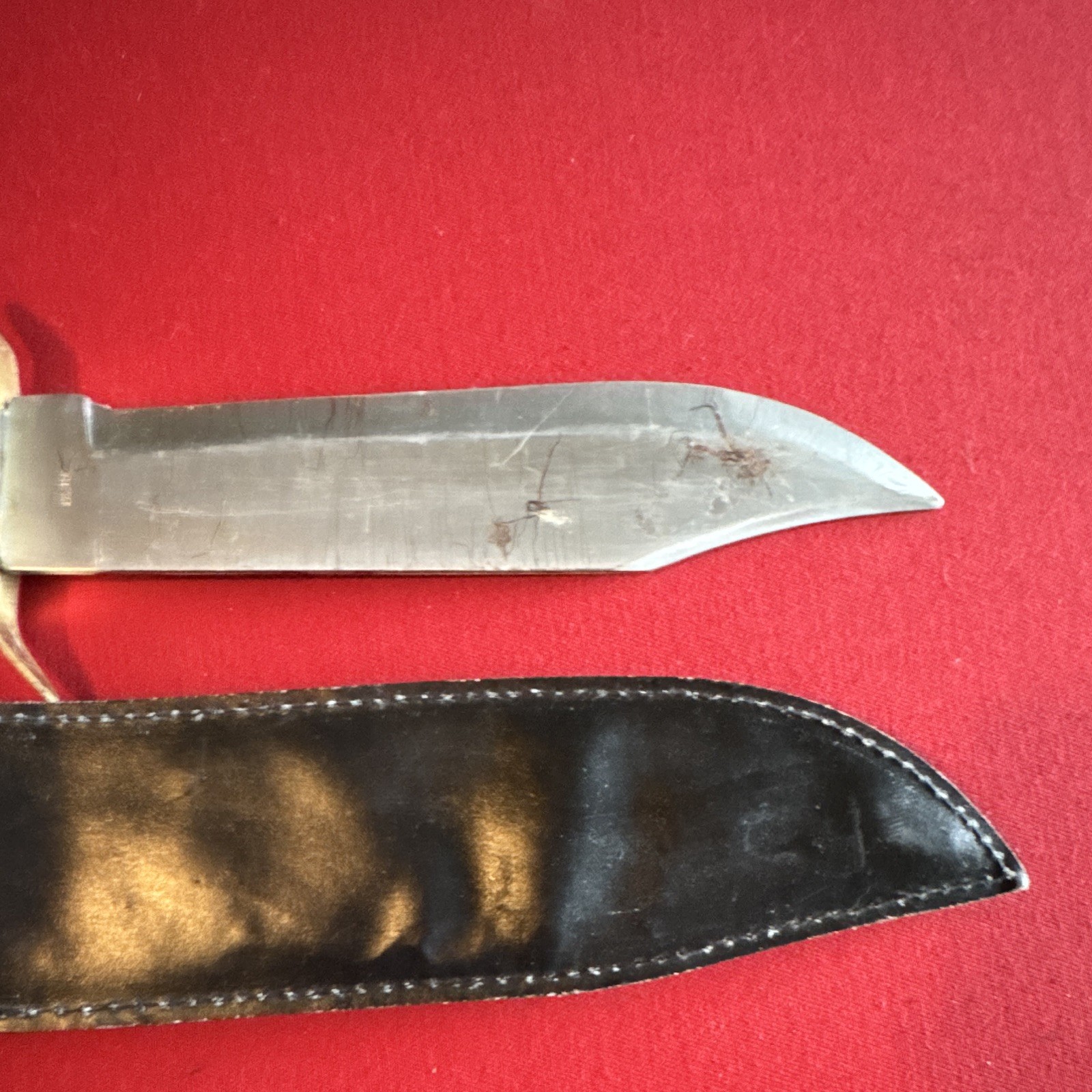 Fixed Blade Hunting Bowie Knife Full Tang Wood Handle Clip Point w/ Sheath