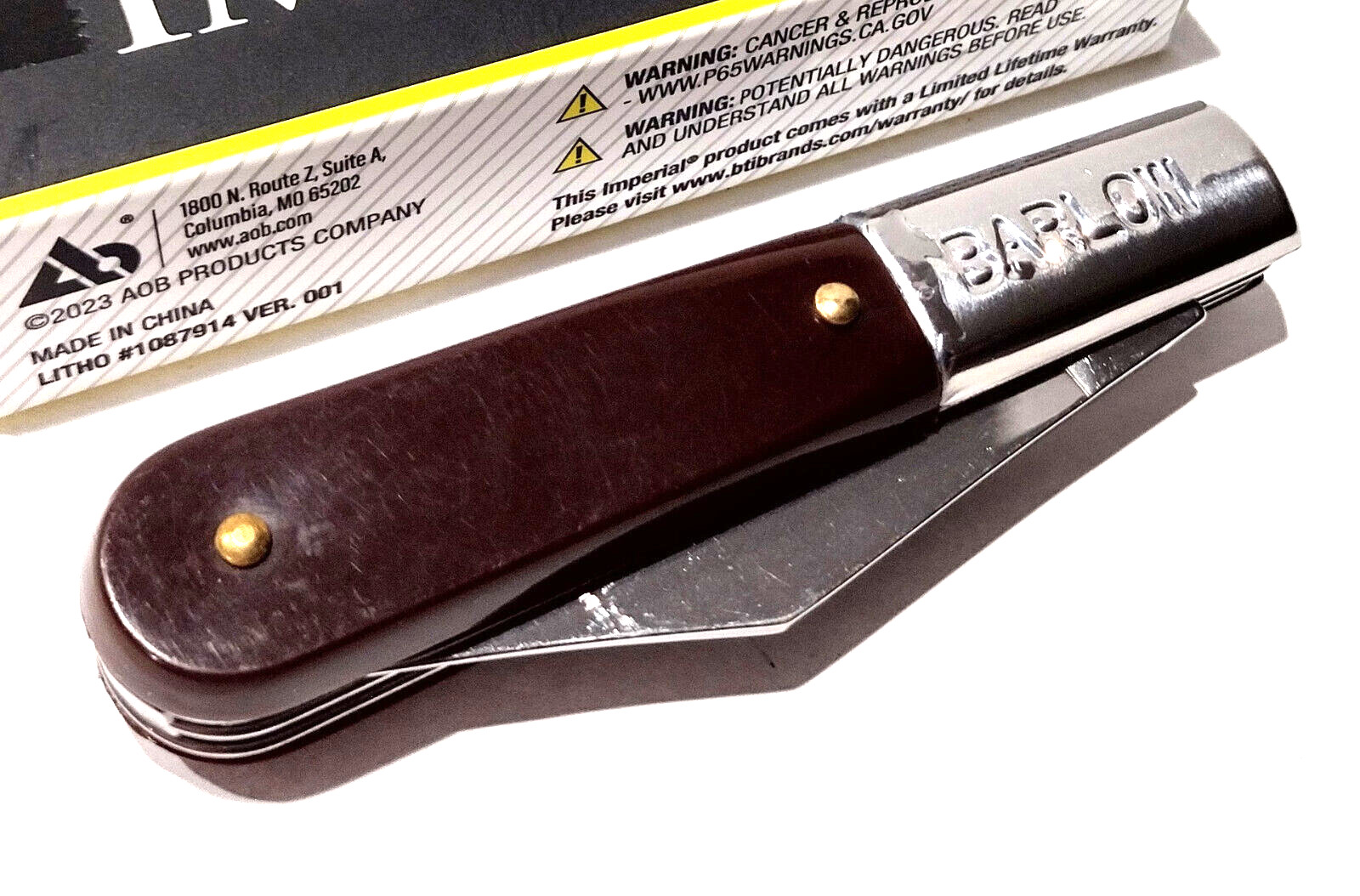 Imperial Schrade Brown Synthetic Handles 2 Blade BARLOW Folding Pocket Knife